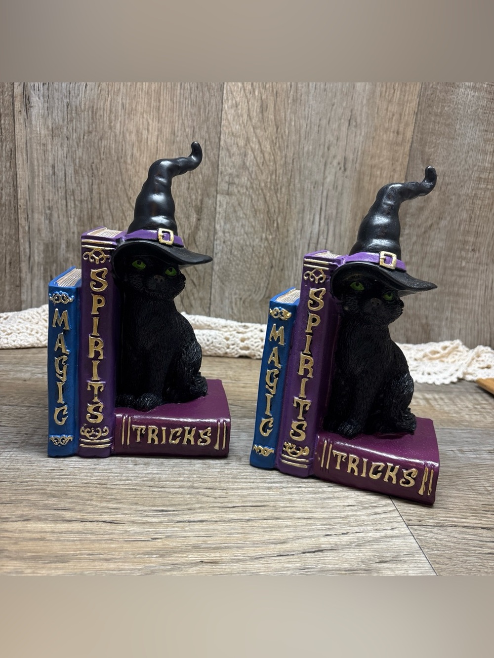 Ashland Halloween Tabletop Decor Magic Trick Book Stack W/Black Cats Set Of 2